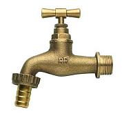 Вентиль водоразборный с переходом для шланга, желтая латунь